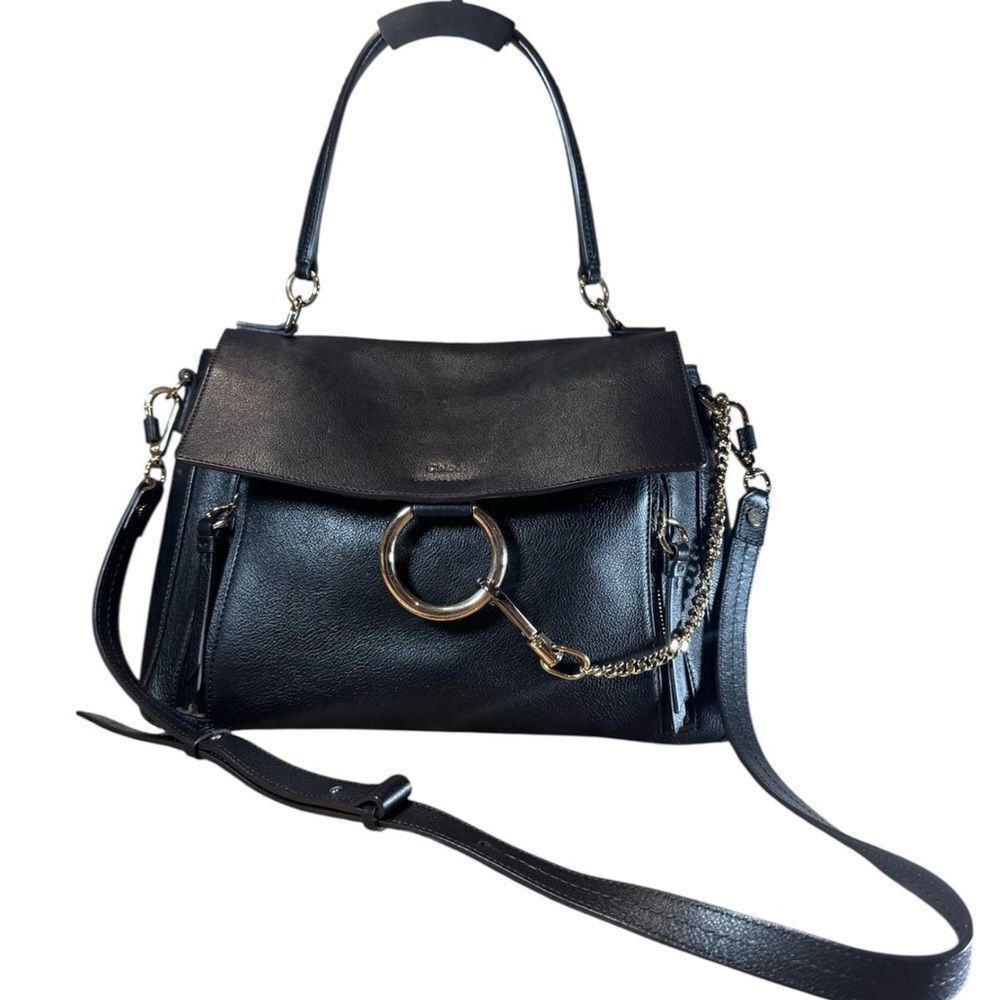 CHLOE Black Leather 2way Faye Day Shoulder Bag